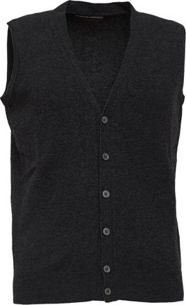 FILIPPO DE LAURENTIIS Knit Vest With V-Neckline And Ribbed Details