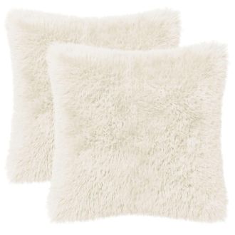vidaXL Funda De Almohada 2 Pcs Heerlen Blanco 30 X 30 Cm Fleece Pv Vidaxl