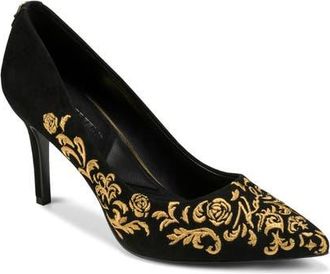 Karl Lagerfeld Royale Rococo Embroidered Pump in Black at Nordstrom, Size 6.5