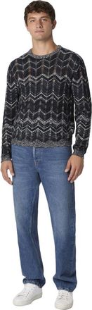 Missoni Crew-neck Cotton Chevron Pullover With Ribbed Trims in Blue at Nordstrom, Size 52 It