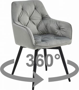 OEM Silla Jork360 - Terciopelo Gris Plateado / Patas Negras X 1
