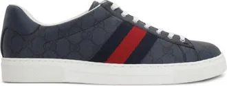 Gucci Dark Blue Lace Up Sneakers