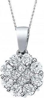 Allurez 0.52ct Diamond Clusters Flower Pendant Necklace in 14k White Gold