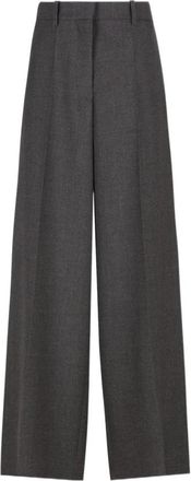 Givenchy Oversized Tailored Pants in Wool - Dames - Wijde Broeken - Grijs - S - Wol - Broeken