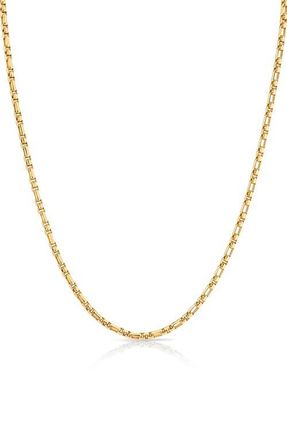 Crislu Layer Up Station Box Chain Necklace in 18Kt Yellow Gold /Clear Stone at Nordstrom, Size 16 In