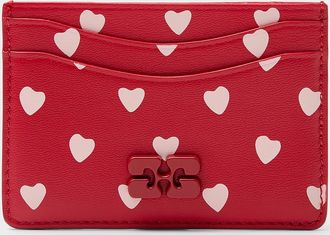 Ganni Womens Bou hearts card holder