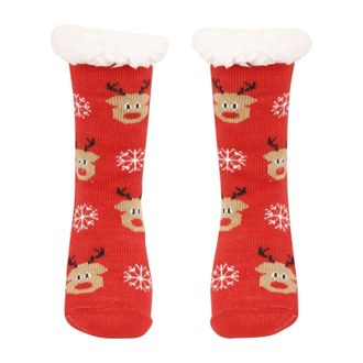 Generic Christmas Fluffy Socks for Women, Funny Cute Warm Thermal Grip Socks Ladies Non Slip Fuzzy Fleece Lined Sock with Grippers Bed Sock Thick Fleece lined
