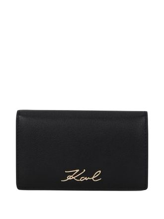 Karl Lagerfeld Signature leather wallet - women - Leather - One Size - Black