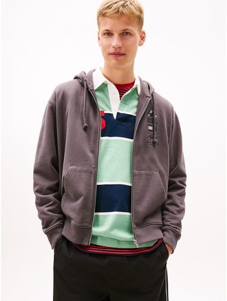 Tommy Hilfiger Mens Tommy Jeans Outdoor Logo Zip Hoodie - Black - L