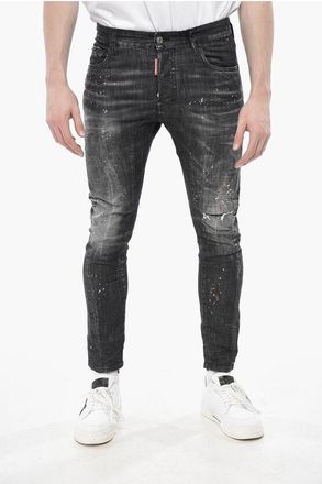 Dsquared2 Stretch Denim Jeans TIDY BIKER, Vintage Effect 15cm size 46