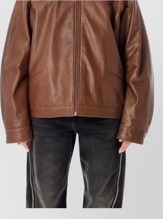 Haikure leather cropped jacket