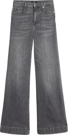 7 For All Mankind Slim-Fit Grijze Denim Jeans - Dames - Loose Fit Jeans - Grijs - W33 - Denim - Jeans