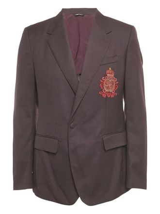Dolce & Gabbana crest-appliqué blazer - Viola