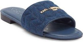 Karl Lagerfeld Cati Quilted Slide Sandal in Blue at Nordstrom Rack, Size 7.5