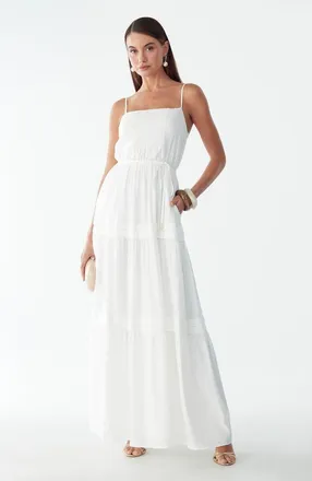 ST MRLO Roannah Maxi Dress in White at Nordstrom, Size 14