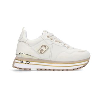 Liu Jo Schoenen, Dames, Beige, 40 EU, Leer, Maxi Wonder Platform Sneakers Beige
