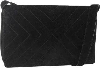 Ferragamo Pre-owned Cross Body Bags, female, Black, Size: ONE SIZE Pre-owned Suede Shoulder Bag