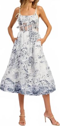 En Saison Cyrus Floral Midi Dress In Blue