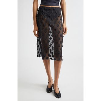 Paloma Wool Tris Sheer Midi Skirt in Black at Nordstrom, Size 10 Us