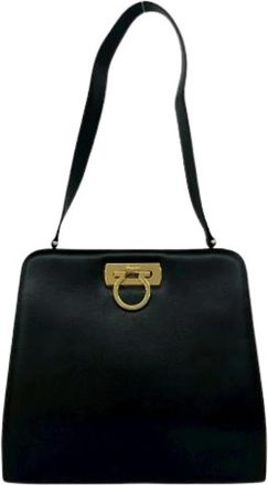 Ferragamo Pre-owned Shoulder Bag - Dames - Vintage Schoudertas - Zwart - ONE Size - Leer - Vintage