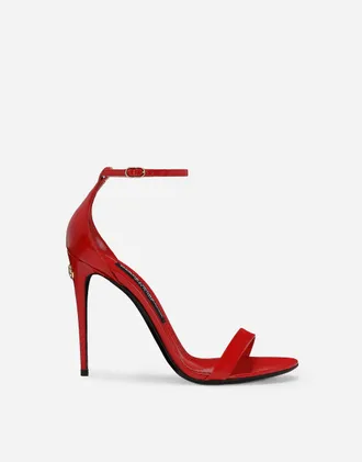 Dolce & Gabbana Patent Leather Sandals - Woman Sandals And Wedges Red Leather 39.5