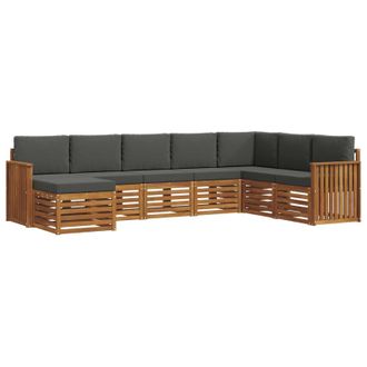 vidaXL Conjunto De Sof&aacute;s De Exterior 8 Pcs Natural Y Antracita Vidaxl
