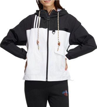 adidas (WMNS) adidas Neo Util Windbreaker Jackets Black White HN2321