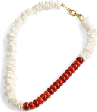 Madewell Semiprecious Puka Shell Beaded Choker Necklace in Antique Gold at Nordstrom