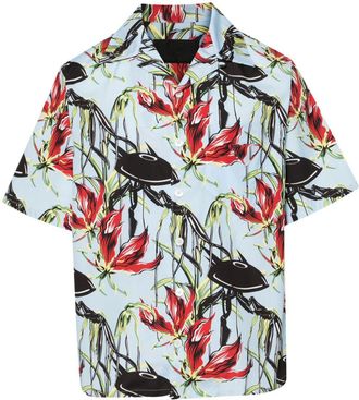 Prada katoenen overhemd met bloemenprint