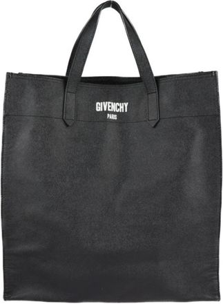 Givenchy Black Leather Handbag Shopping Bag Shoulder Bag Tote Bag (Pre-Owned)