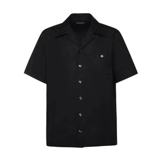 Dolce & Gabbana Short Sleeve Shirts, male, Black, Size: 2XL Piccolo Shirt