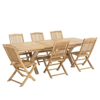 Macabane Muebles de jard&iacute;n de teca para 8/10 personas
