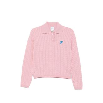 Patou Cable-knit Polo-collar Sweater