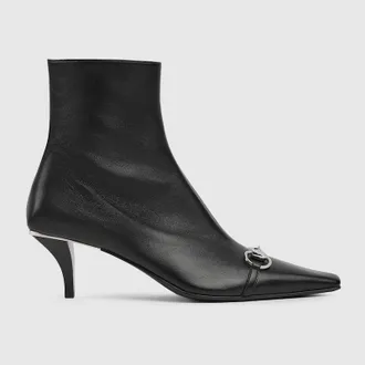 Gucci Womens Vittoria Bootie, Black, Leather