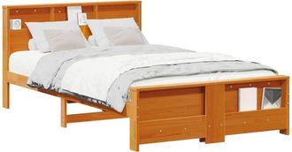 vidaXL Estructura De Cama Con Cabecera Marr&oacute;n Cera 120 X 190 Cm Vidaxl