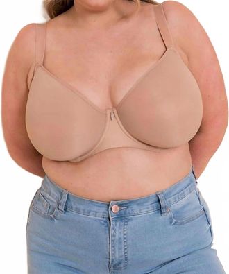 Curvy Kate Smoothie Spacer Moulded T-Shirt Plunge Bra In Latte Beige