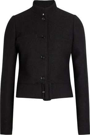 Courr&egrave;ges Belted Tweed Jacket - Black - 40 (UK12 / M)
