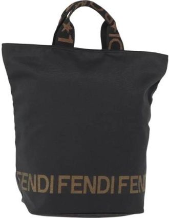 Fendi Pre-owned Tote Bags, female, Black, Size: ONE SIZE Pre-owned Nylon Tote Bag