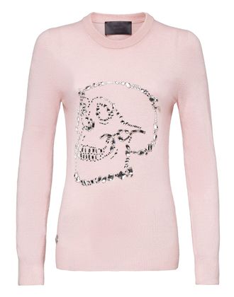 Philipp Plein Pullover Round Neck LS Look At Me Skull crystal