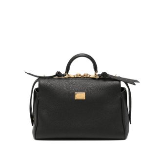 Dolce & Gabbana Logo-plaque Pebbled Tote Bag