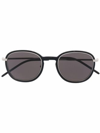 Saint Laurent Eyewear SL436 round-frame sunglasses - unisex - Acetate/Metal - 49 - Black