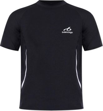 Balenciaga Tops, Heren, Blauw, L, Logo T-shirt