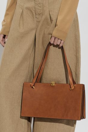 Versace Severine Leather Bag, Womens, Brown