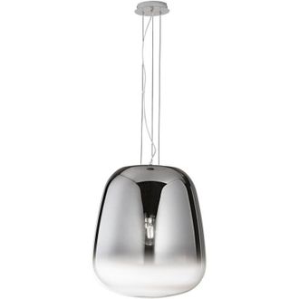 Fan Europe Sospensione smoke con struttura in metallo grigio e paralume in vetro