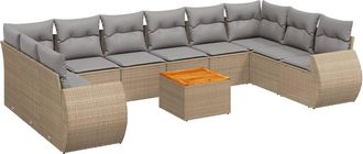 vidaXL Vidaxl - Set Divani Da Giardino 11 Pz Con Cuscini Beige In Polyrattan