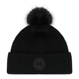 Canada Goose Cashmere Blend Pom Toque - Dames - Accessoires - Zwart - Maat: ONE Size Kasjmier