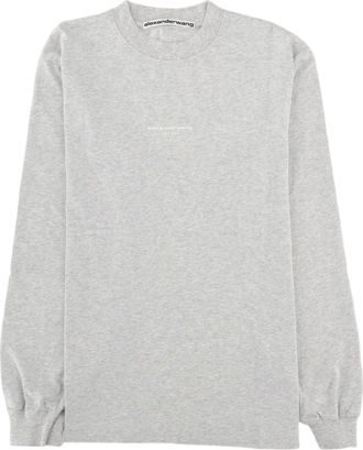 Alexander Wang Heather Grey Long-Sleeve Logo T-Shirt