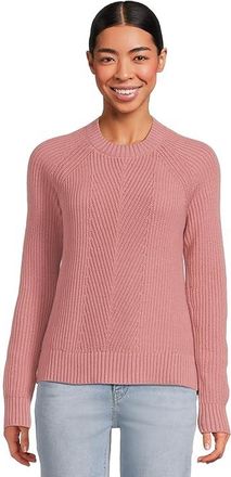 L.L.Bean Mariner Shaker Mixed-Stitch Sweater Crewneck Womens Sweatshirt Washed Orchid : XL, Cotton/Polyester