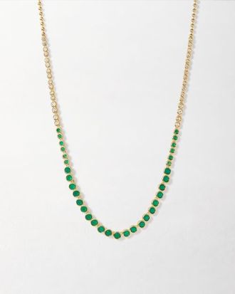 Edge of Ember Serena Tennis Necklace in Green at Nordstrom, Size 16