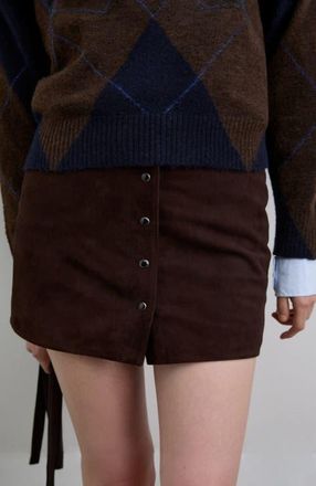 Scalpers Suede midi skirt in Darkbrown at Nordstrom, Size Medium Eu